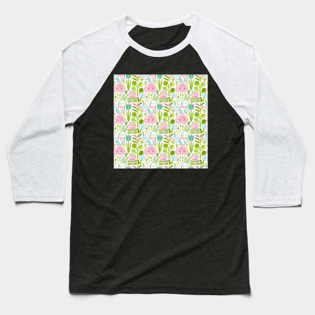 Spring flowers and bunny Baseball T-Shirt by kostolom3000